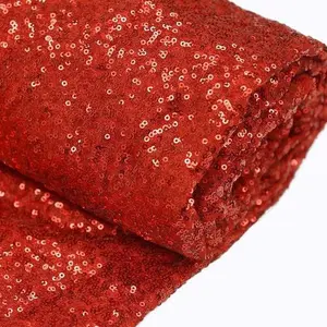 Red Sequin Fabric Bolt, Sparkly DIY Craft Fabric Roll 54"x4 Yards