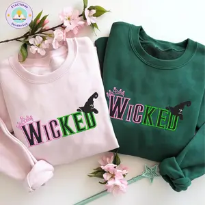Wicked Embroidery Sweatshirt, Defying Gravity Shirt, Wicked Sweatshirt,Elphaba Glinda Embroidered Sweatshirt, Wicked Musical Movie Fan Gift