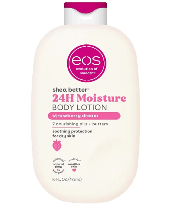 eos Shea Better Body Lotion- Strawberry Dream, with Natural Shea, 16 fl oz