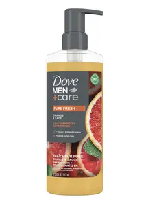DOVE MEN + CARE 2-in-1 Shampoo + Conditioner Ginger & Coconut Oil for Hydrated Hair, +Mineral Complex, 17.5 oz