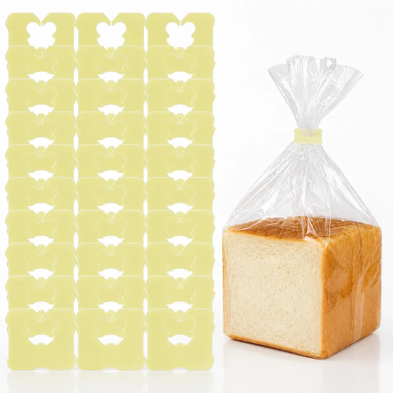 100 Pieces Reusable Yw Plastic Bread Clips Keep Your Food Fresh, Food Storage Bag Clips 7/8 x 1 Inches