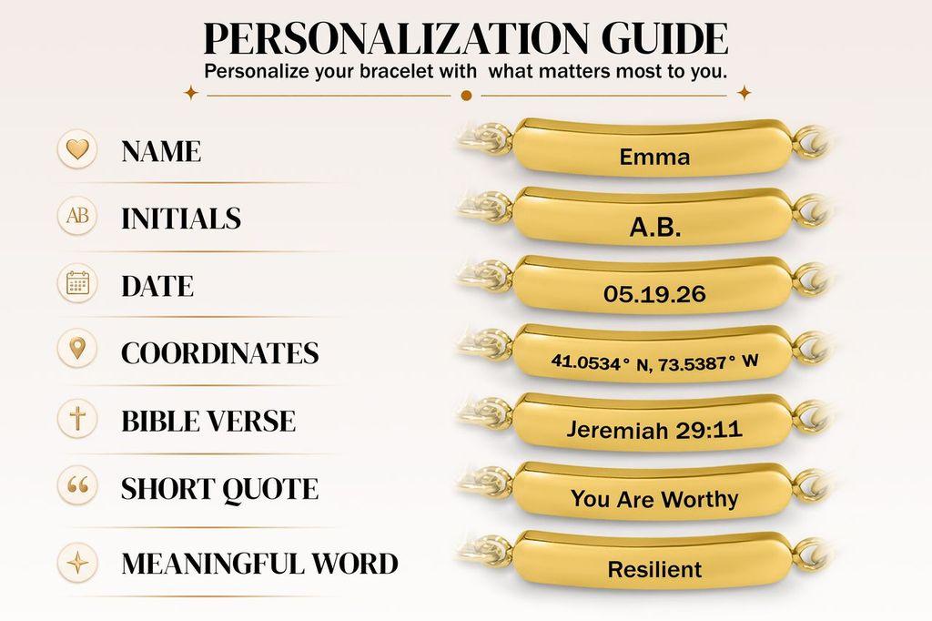 Personalized Engraved Stainless Steel Bracelet - Custom Name Bar with Custom Engraving, Waterproof Gold & Silver Charm, 6.5 inch + 1.5 inch Extender Adjustable Paperclip Bracelet, Birthday Personalized Gifts for Her