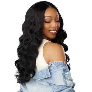 Sensationnel Curls Kinks Kinky Edges Glueless Y-Part HD Lace Front Wig - KINKY LOOSE WAND CURL 24"