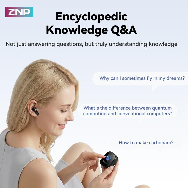 ZNP N02 Smart AI Headphones: AI Conversation,Chat Assistant,In-depth Dialogue,Supports 165 Languages,Waterproof,and Hi-Fi Sound Quality.
