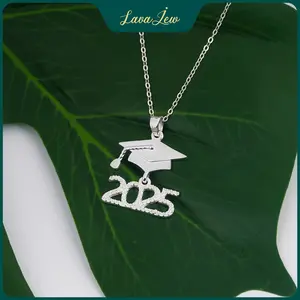 Personalized Gifts For Graduation, Grad Cap Charm Necklace, Class Necklace for Men and Women, 925 Silver Necklace
