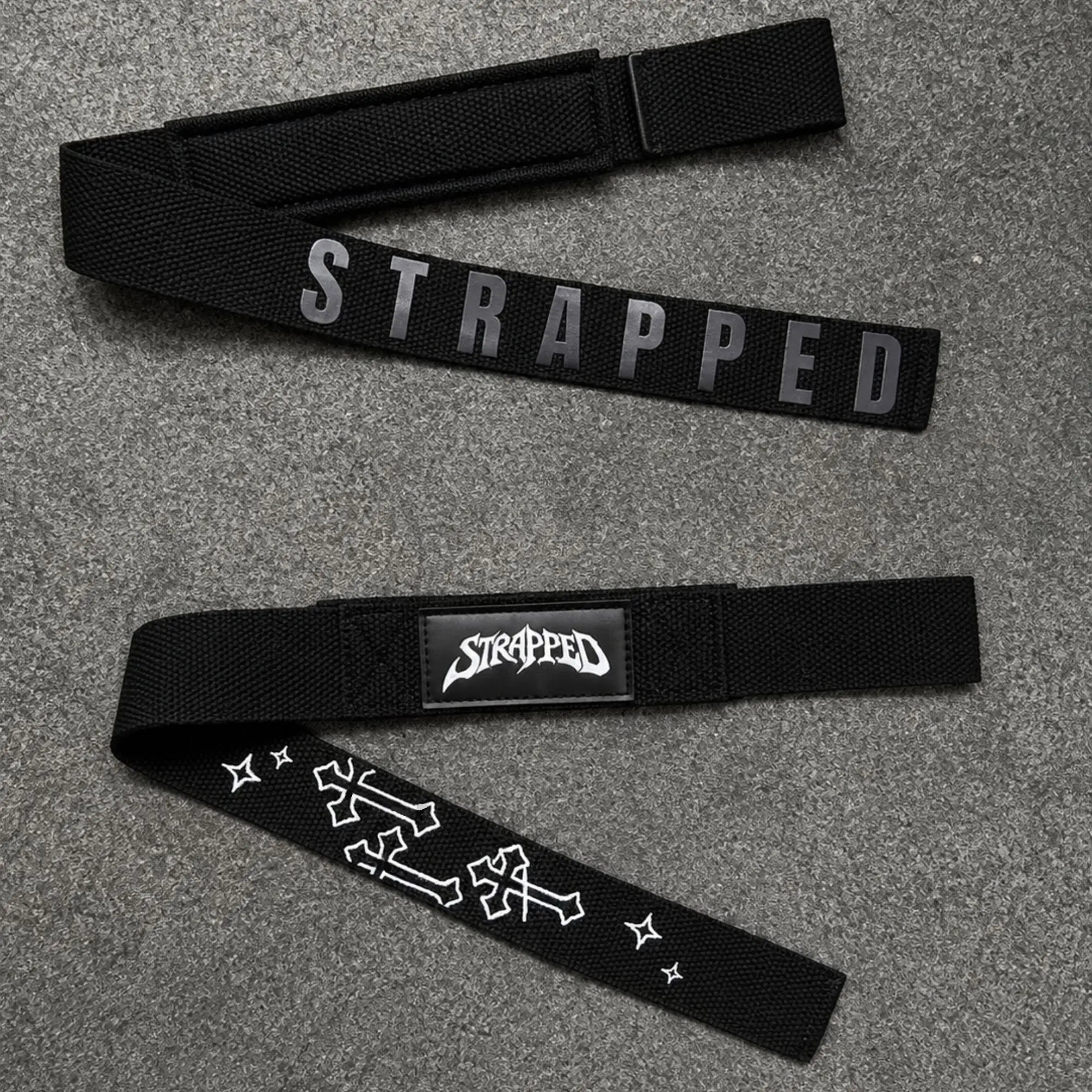 STRAPPED Lifting Straps - Black, Gym Accessories for Deadlift, Bodybuilding, Back Day Weight Lifting