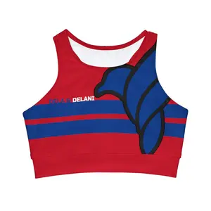 DELA & DELANI - Freedom High Neck Crop Bikini Top (AOP)