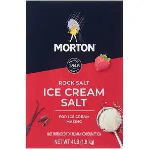 Morton Ice Cream Salt, 4 Pounds. Salt For Making Ice Cream. Dessert Food Homemade