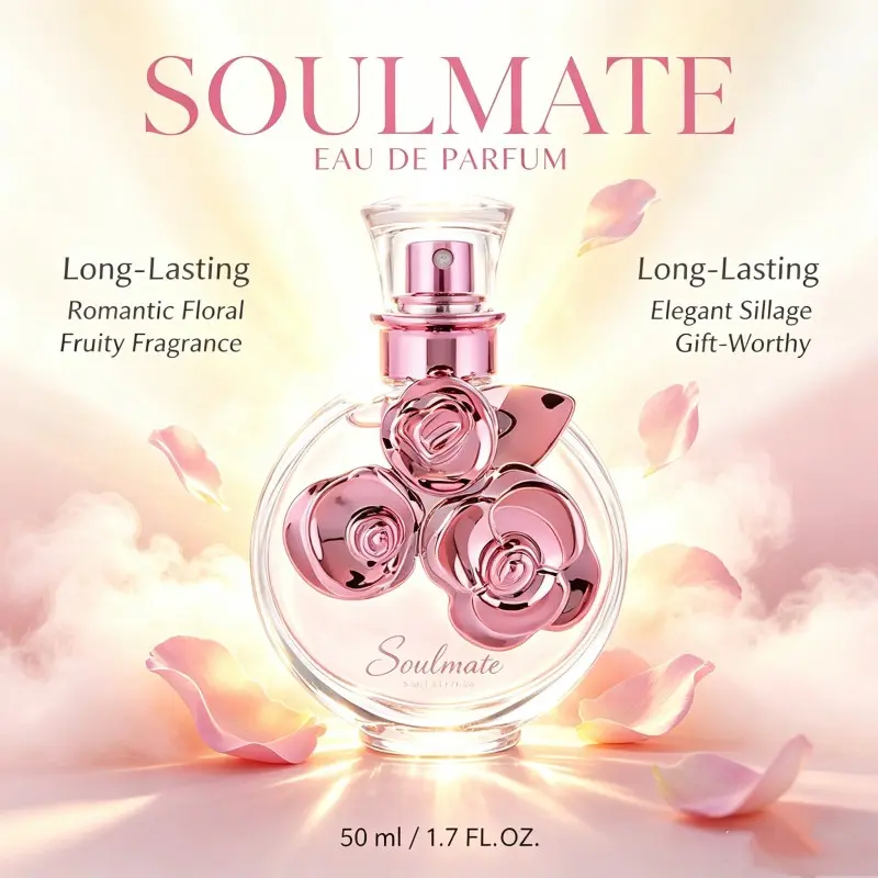 50ML/1.7oz A lady's floral fragrance perfume with a light rose scent long-lasting woman scent long lasting floral confident scent everyday confidence Elegant Eau de Parfum