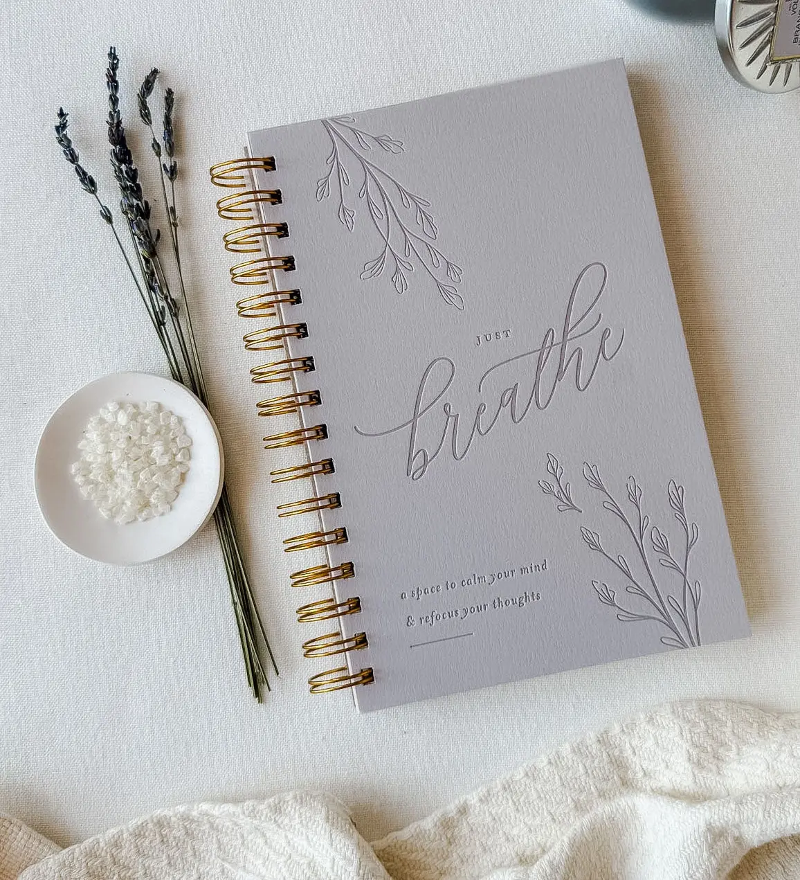Just Breathe // Anxiety Journal diary notebook Just Breathe // Anxiety Journal diary notebook