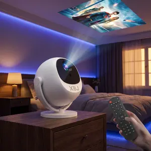 360° Rotatable Smart Projector with 4K Decoding, Auto Focus, WiFi 6, and Bluetooth 5.2; Features HDMI and USB connectivity. Ideal for portable outdoor use and home theater setups. A perfect gift for family and friendsGift Projector for Birthday/New Year.