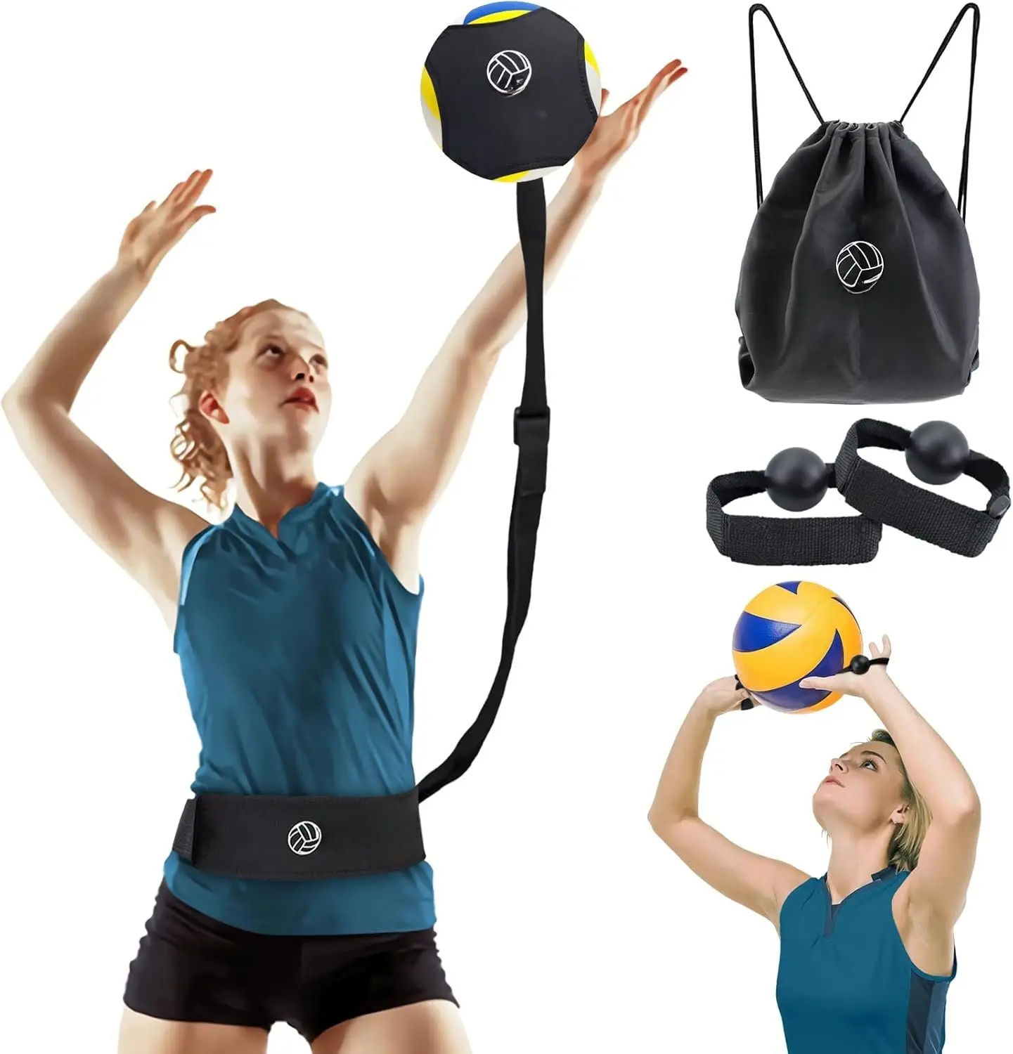 Volleyball  Equipment Aid,Solo Volleyball Trainer to Practice Serve, Spike, Set and Pass, Volleyball Trainer  for Beginners & Pro