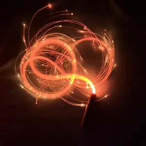 [Glowing | Fiber Optic] 7-Color Glowing Fiber Optic Dance Whip | Charging | in Black