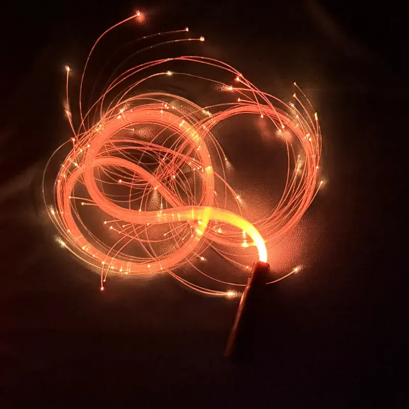 [Glowing | Fiber Optic] 7-Color Glowing Fiber Optic Dance Whip | Charging | in Black
