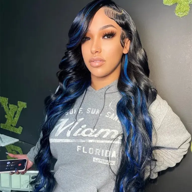 Icey Vibes Sapphire Highlight 13x4 Transparent Lace Front Wig