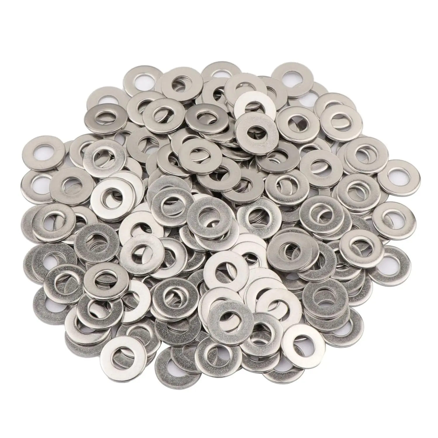 200 count 1/4'' x 5/8'' Washers 304 Stainless Steel Flat Washers Universal Metal Washers