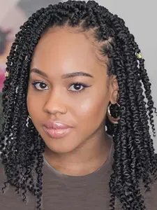 Women's Short Curly Wig, Intricate Braided Design, Natural-Looking Baby Hair, High-Density Synthetic Fiber, Easy to Style & Maintain, Synthetic Curly Wigs