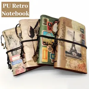 Retro Portable Travel Diary Notebook with Handmade Binding & Woodfree Paper Perfect for Home School Office Includes Free Hanging Ornament  Leather Vintage Style