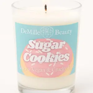 DeMille Beauty Sugar Cookie Candle - Vegan & Cruelty-Free Scented Soy Wax Candle for Home Fragrance