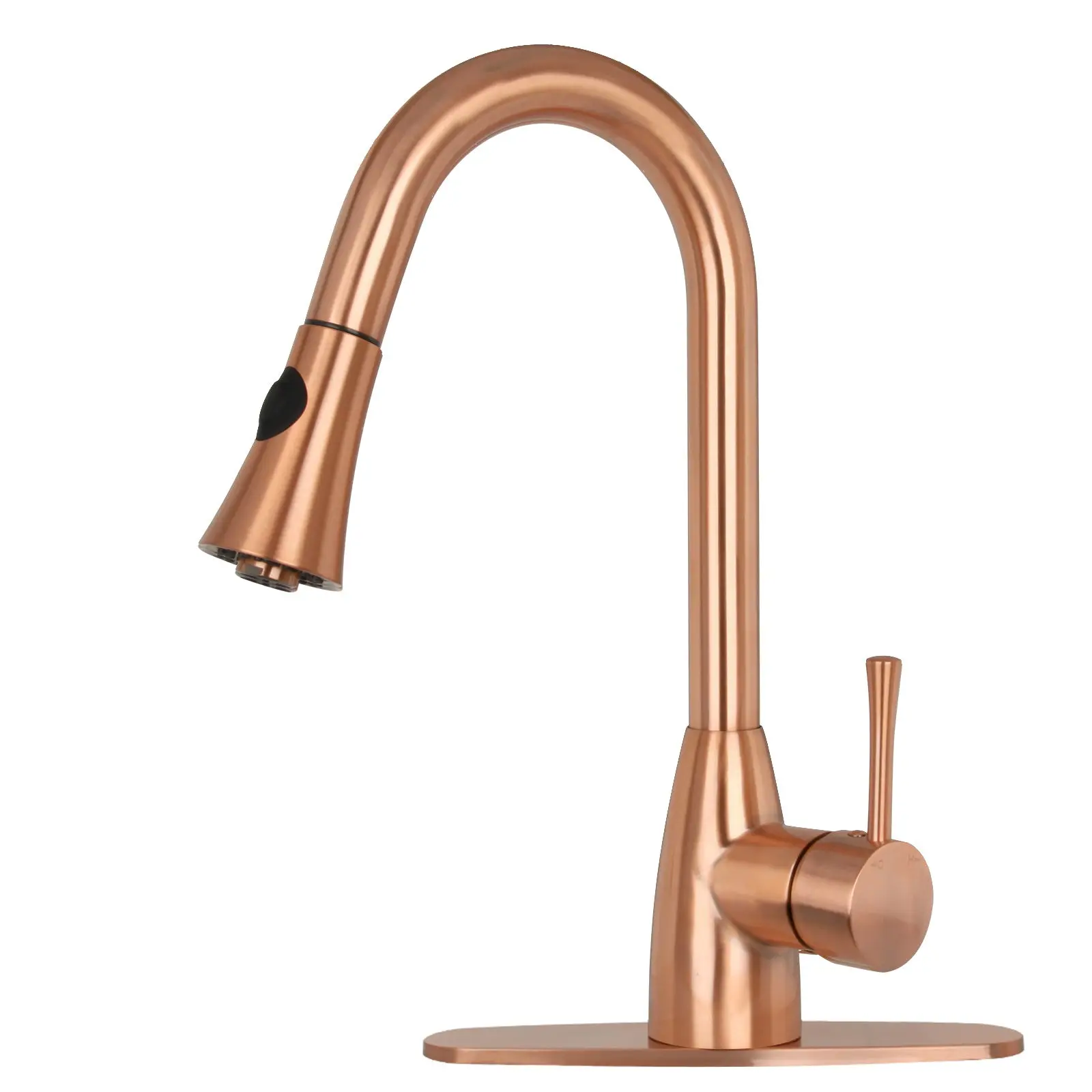 Copper Pull Out Kitchen Faucet, Single Level Solid Brass Kitchen Sink Faucets with Pull Down Sprayer