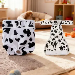 Cute Print Washable Reusable Dog Diapers, High Absorbency Mesh Fabric, Breathable and Comfortable, Suitable for Pregnant Dogs, 5 Sizes Available