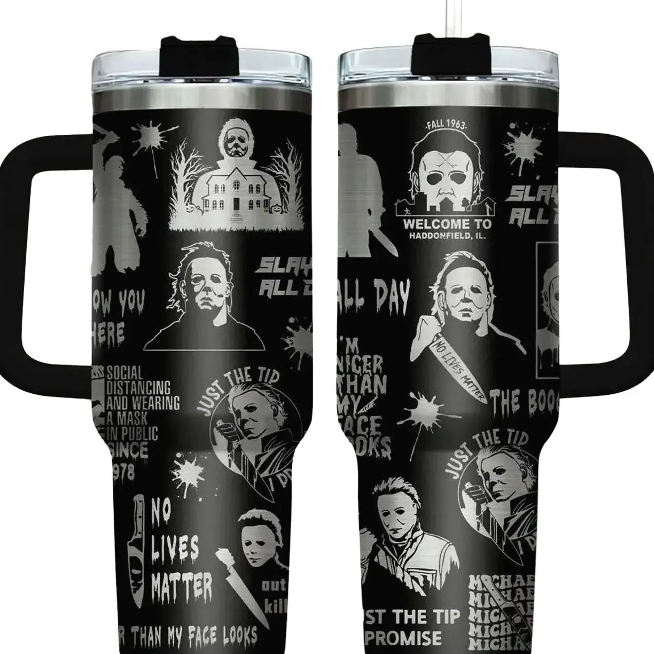 Michael Myers Engraved Tumbler, Horror Movie Tumbler, Horror Gift for Myers Fan, Stainless Steel Tumbler, Michael Myers Merch, Sca, Gift for your Health