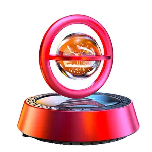 Solar-powered car air freshener with rotating structure for in-car air purification