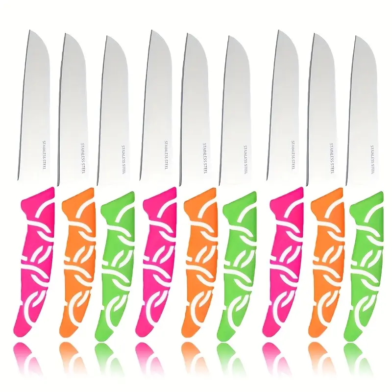3-Piece Peeling & Paring Knife Set with Protective Covers - Dishwasher-Safe Kitchen Knives for Fruits - Ideal for Kitchen Collections, Christmas Gifts (Yellow, Green, Red)
