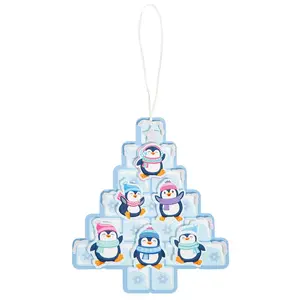 5 3/4" x 6 1/2" Penguin Christmas Tree Sign Foam Craft Kit - Makes 12