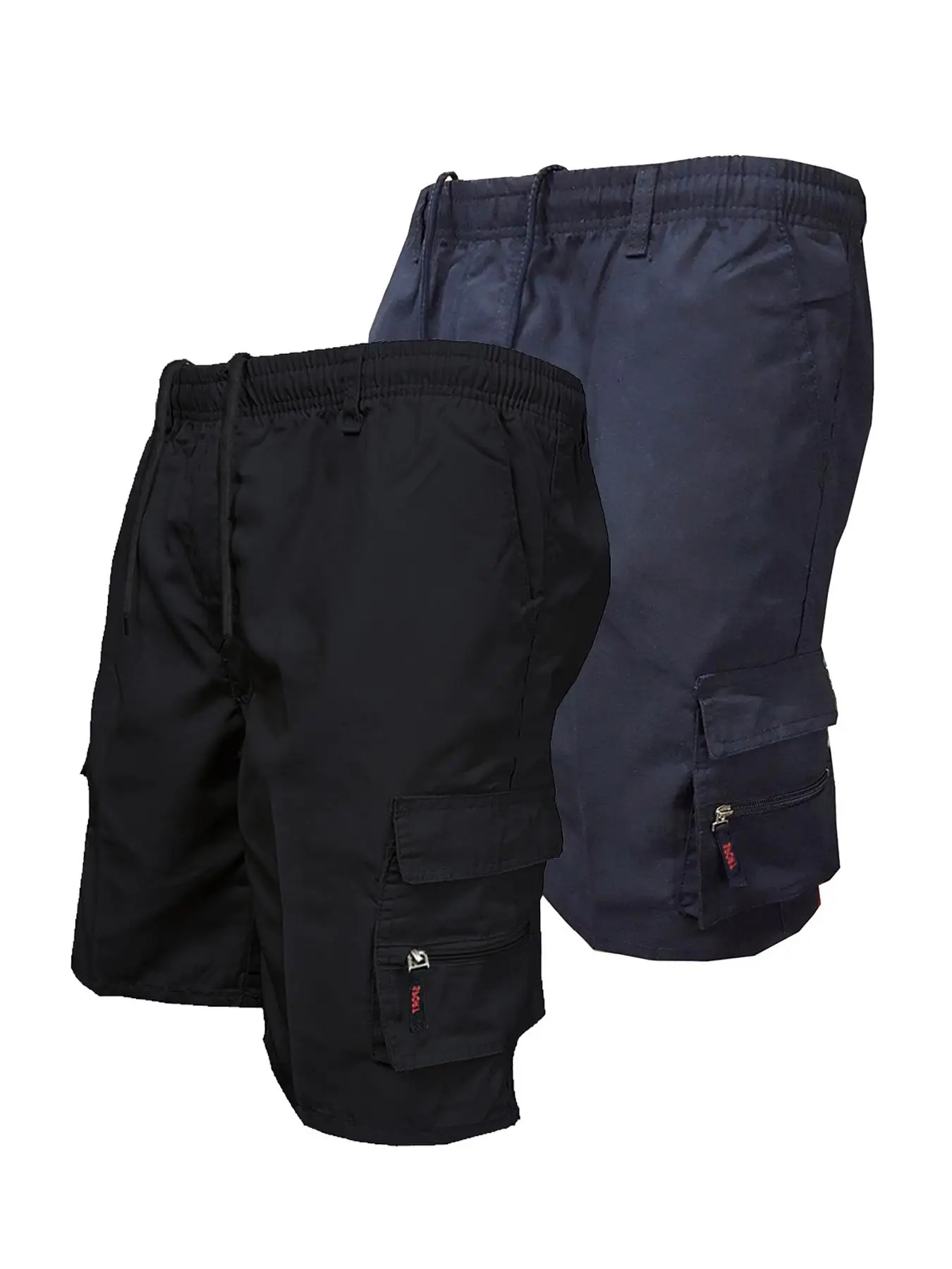 Men's Solid Drawstring Waist Cargo Shorts, Casual Regular Fit Elastic Waist Multi-pocket Shorts for Outdoor, Men's Street Wear, Breathable Quick Dryin