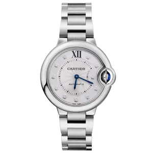 Cartier Ballon Bleu de Cartier 36mm Automatic Stainless Steel Diamond Dial Silver Roman Numerals Watch WE902075 WHP040387