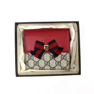 Pre-owned GUCCI canvas Mini Bags Leather and Wallet with Bowknot Decoration (Mini Bag for Luggage & Bags Collection)