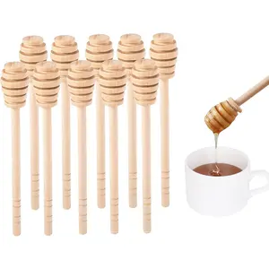 Wooden Honey Mixing Stirrer 10 count 6.3Inch  Sticks Honey Spoon