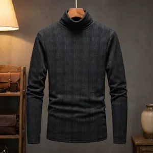 Men's Casual Slim Fit Basic Tops Knitted Lightweight Turtleneck Pullover Sweater - Comfortable Breathable Everyday Wear Perfect for Daily Shopping Leisure Fashion Style Lightweight Soft Fabric Essential Clothing