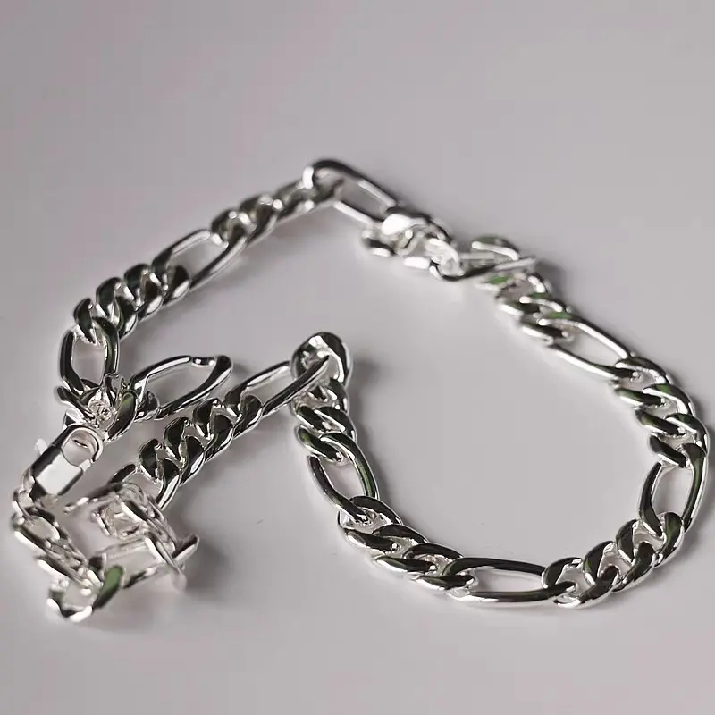1pc Silver Plated Figaro Necklace Hip Hop Personalized Women's Clavicle Chain Fashion Accessories Gift choker