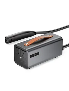 AJOJOBOT 3.5KW NACS EV Discharger, V2L Discharge Gun for Tesla Model X/Y/3/S, Max 30A 110V-120V Outdoor Power Supply with NEMA 5-15 Adapter for Camping, Construction, and Emergency Use