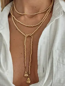 Women's Long Necklace Cbb Beaded Chain, Casual Style Jewelry for Daily Wear, Parties, Vacations, Gifts, Autumn Winter Accessories