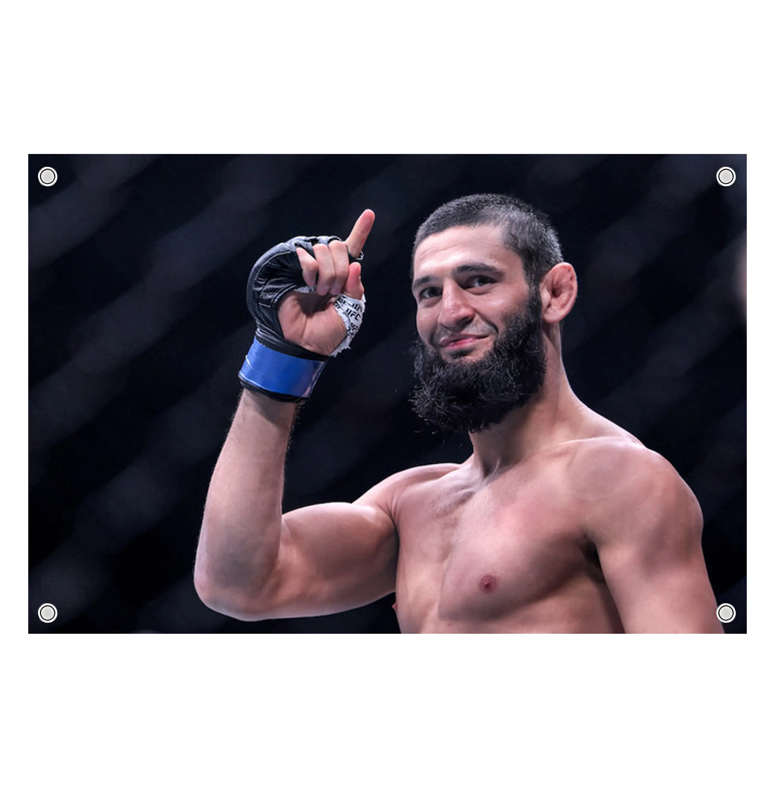 Khamzat Chimaev Borz Flag UFC Inspired Fight Night Wall Flag Combat Sports Banner for Bedroom Octagon Gym Decor Gift for UFC fans MMA Fans