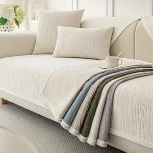 Boho Style Jacquard Chenille Sofa Cover Slipcover - Pet Friendly, Non-Slip, All-Season, Easy Care - Machine Washable, Durable - Fits Armchair to 4-Seater Sectional Sofas - Polyester 100%, 350-400gsm, Universal Sofa Protector, Dustproof Sofa Slipcover