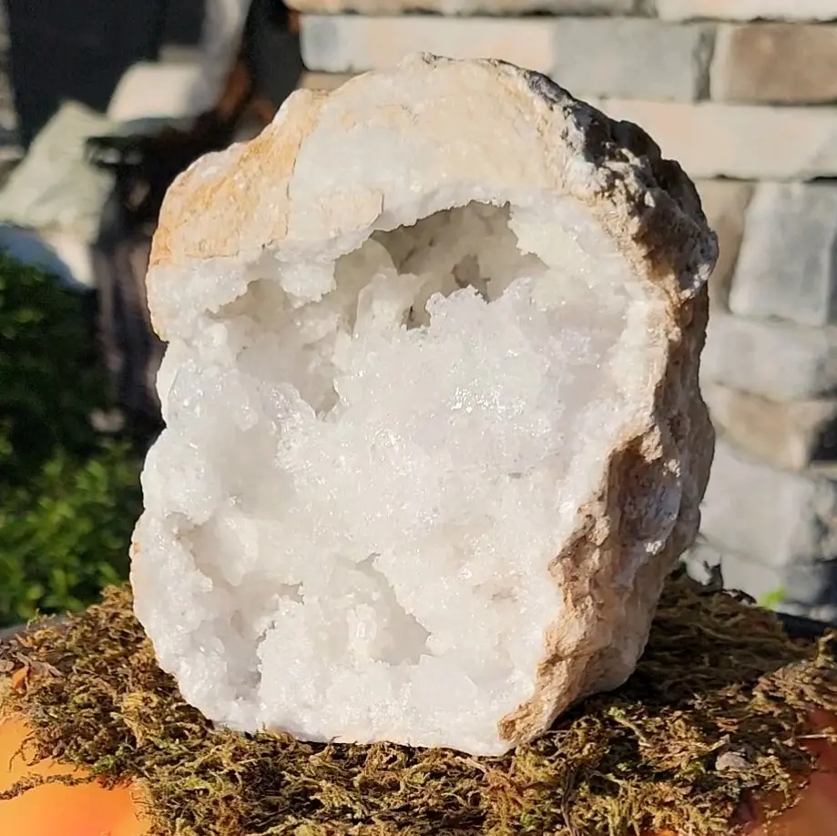 Large Madagascar Quartz Geode with Natural Druzy Crystals - Unique, Ethically Sourced Statement Piece for Room Decor, Home, Elegant Druzy Design, Unique Piece, Home Ornament