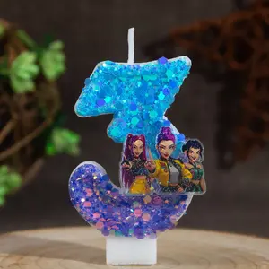 Creative Kpop & Anime Character 3D Digital Candles, Birthday Party Cake Topper Decor, Perfect Gift for Kpop Fans Girls, Kpop Fandom, Wedding Cake Decoration