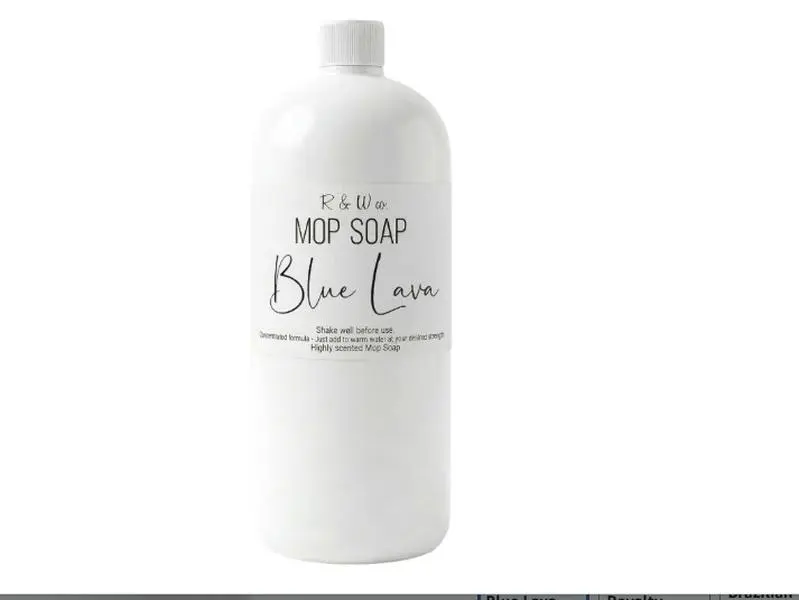 R&W CO. Original 32 oz Premium Mop Soap Blue Lava Scented, Gentle Floor Cleaner for all Surfaces, Non-Toxic, Pet and Skin Safe Formula, Streak-Free Shine