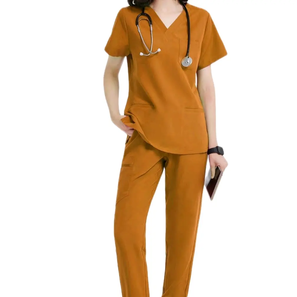 Nurse ELLISA AVANT Scrubs Set with 8 Pockets and Jogger Style - Womenswear, Spandex Drawstring Comfortable Pants Clothing Polyester Rayon Spandex outfit woman two-piece set