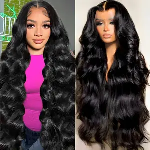 Body Wave Lace Front Wigs Human Hair Pre Plucked 13X6 Transparent HD Lace Frontal Wigs 180 Density Natural Black Wigs Human Hair Wigs For Women With Baby Hair