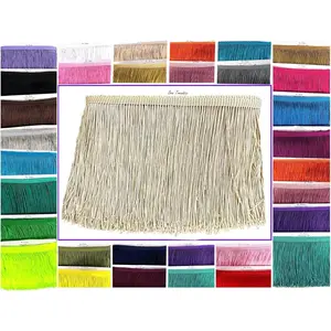 10 Yards of 4" Long Chainette Fringe Thread Yarn Tassel Trim Braid Fringe for Crafts Sewing and Decor-Cocoa Light Brown