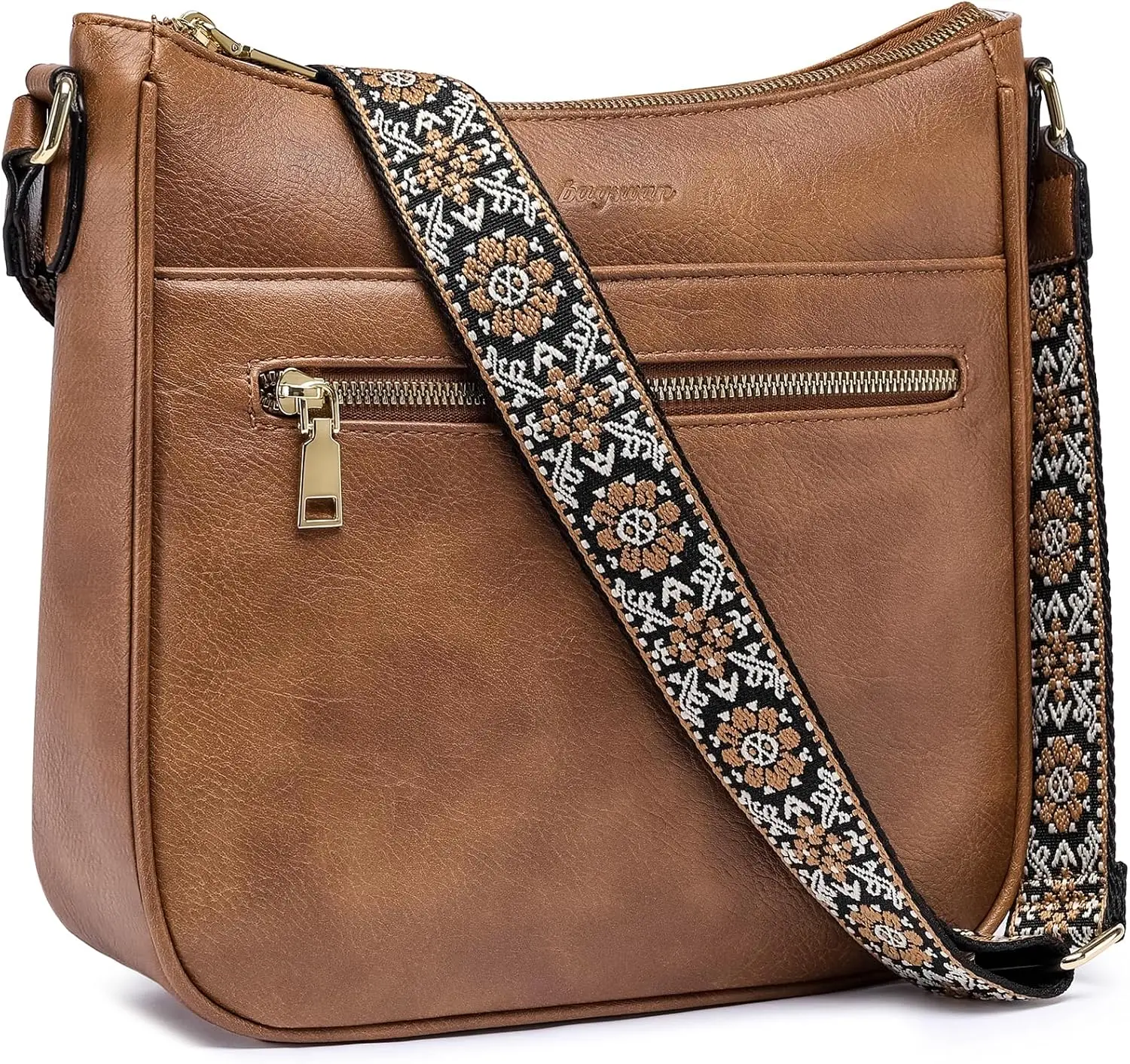 Women's Crossbody & Shoulder Bags, Vegan Faux Leather Hobo Handbags with Adjustable Wide Guitar Strap, Large Easy-Access Fashionable Cross Women's Crossbody & Shoulder Bags, Easy Access Women's Crossbody & Shoulder Bags