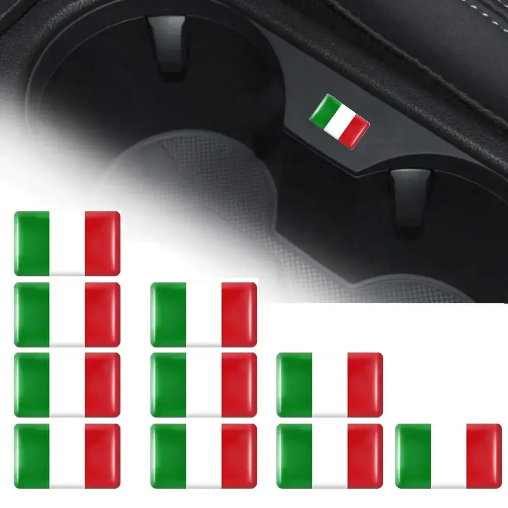 10pcs Epoxy Italy Flags Sticker Car Interior Decoration Decal for Fiat 500 Abarth Punto Panda Tipo Bravo Stilo Coupe Doblo Badge