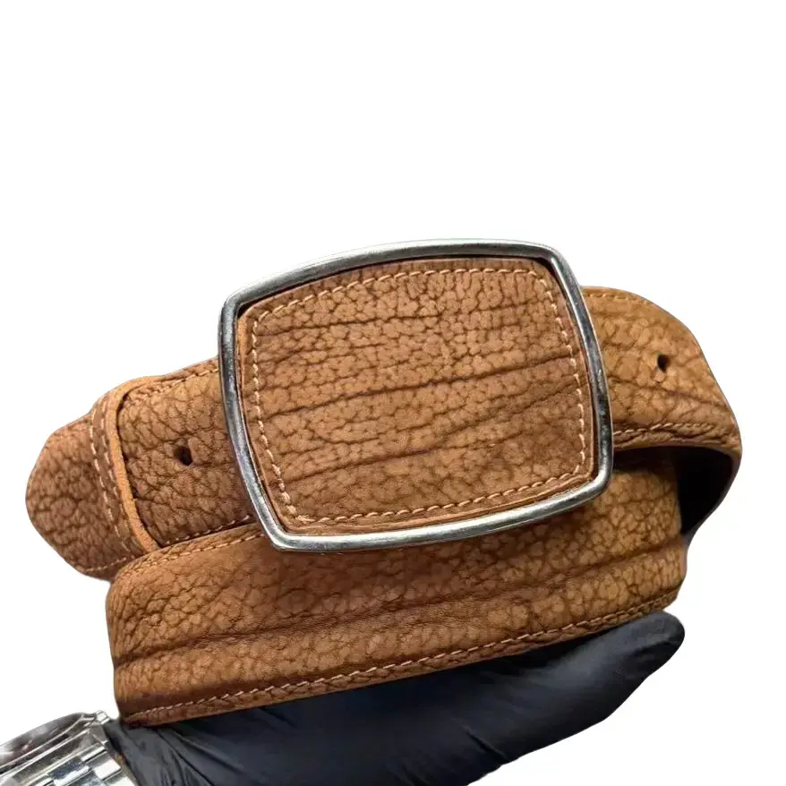 Cinto Miel Cuello De Toro For Caballero Brown Leather Belt with Unique Design and Metal Buckle for Men's Fashion Made in Mexico 100% Cuero