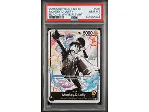 2026 One Piece Starter Deck St29 Egghead Black and White Alternate Art Monkey D. Luffy # ST29001 PSA 10