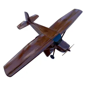 Cessna 150 Tailwheel Mahogany Wood Desktop Airplanes Model.
